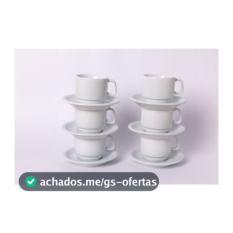 Conjunto 6 Xícaras Chá com Pires Bot Art Modelo Texas 200 ml