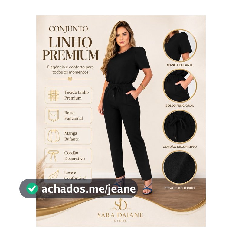 Conjunto Feminino Linho Calça e Blusa Estilo Social Casual Confortavel cores de Verão Scrub