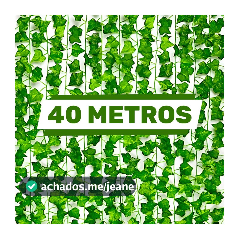 40 Metros Hera Verde Planta Artificial Trepadeira Ramas Folhagem Pendente realista