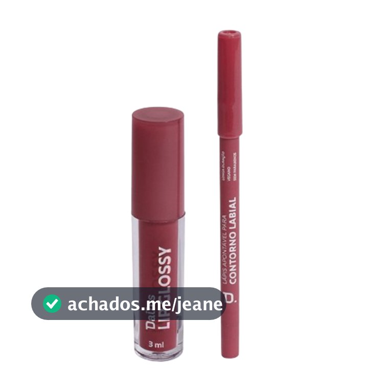 Kit Lápis Contorno Labial + Lip Glossy Dailus Textura Leve
