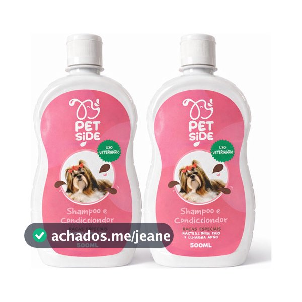 Kit Shampoo & Condicionador Para Cães Shitzu Lhasa Apso Maltês Pelos Longos Pelagem