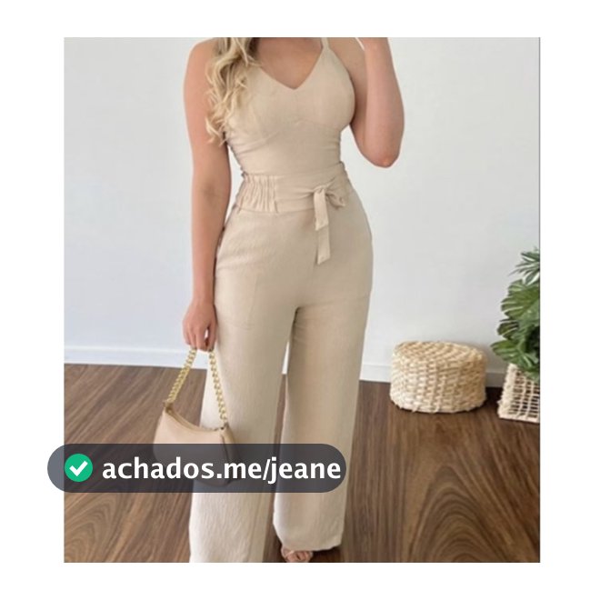 Conjunto Feminino Duna Pantalona e Cropped com Bojo | Alça Regulável | Alfaiataria Elegante