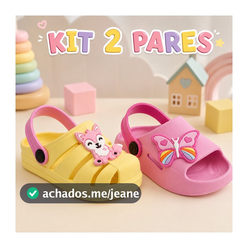Kit 2 Sandalia Infantil Menina Sola Antiderrapante Arejado Leve