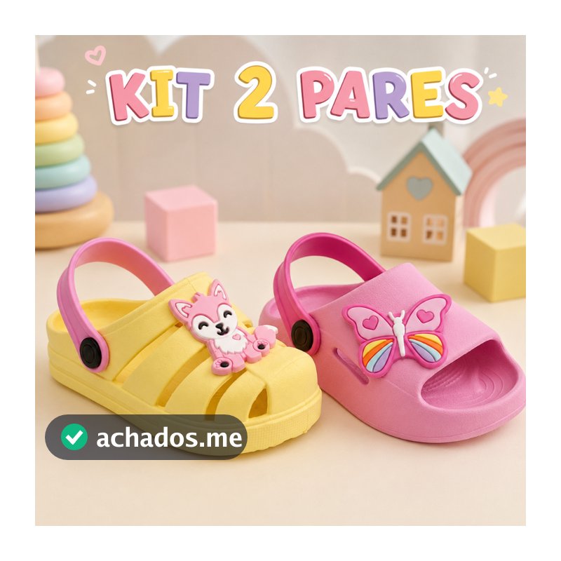 Kit 2 Sandalia Infantil Menina Sola Antiderrapante Arejado Leve