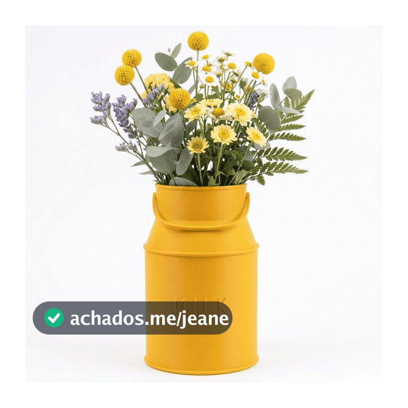 Vaso Decorativo Tonel de Leite Antigo Estilo Rústico Farmhouse Cachepot Organizador para Flores Premium Luxo