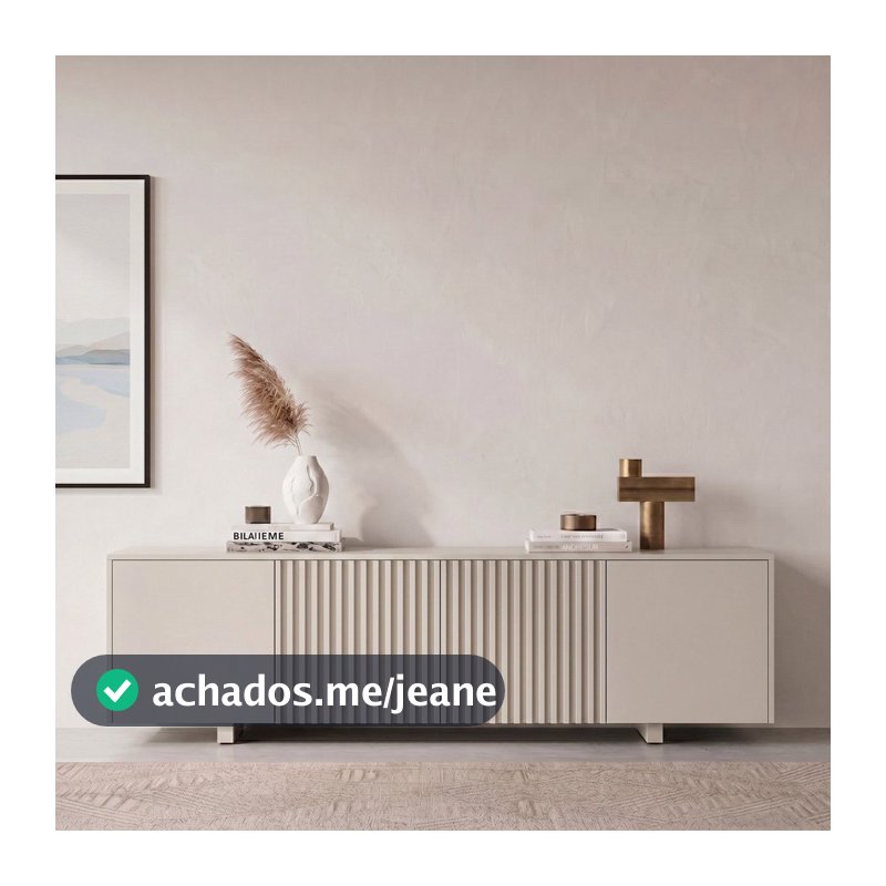 Rack para TV até 60 Polegadas 180x51cm Portas Ripadas Aruá CabeCasa MadeiraOriginals