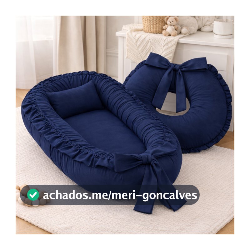 Kit Ninho Redutor de Berço + Almofada Amamentação com Zíper Menino e Menina Diversas Cores