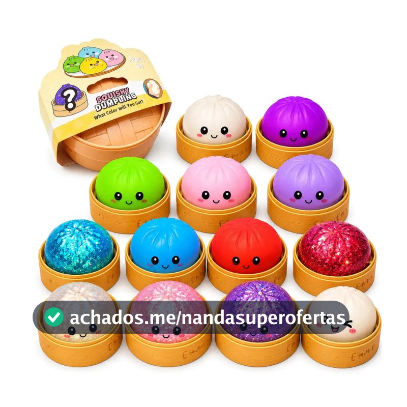 Dumpling Squishy Caixa Misteriosa Mole Estresse Grande Fofa Brinquedo Sensorial Fidget Bao Chinês