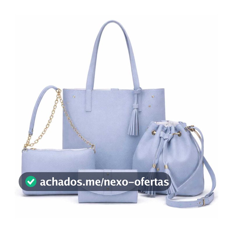 kit Bolsa Feminina Sacola Grande 4 peças