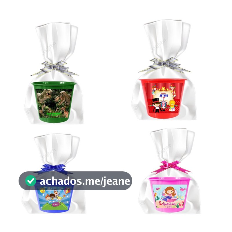 10 Balde De Pipoca 1 Litro Personalizado Lembrancinha Com Embalagem (Fazemos Todos os Temas)