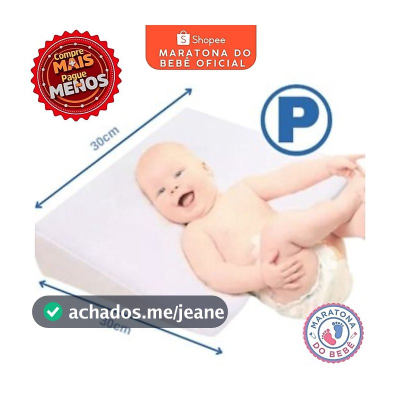 Travesseiro Anti Refluxo Carrinho Mini Berço Rampa Enchimento + 1 Fronhas Confortável