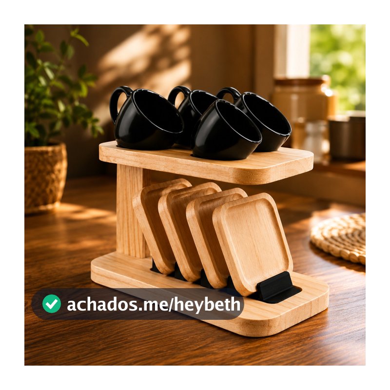 Suporte Porta Xícaras Para Pires Cozinha Café Organizador