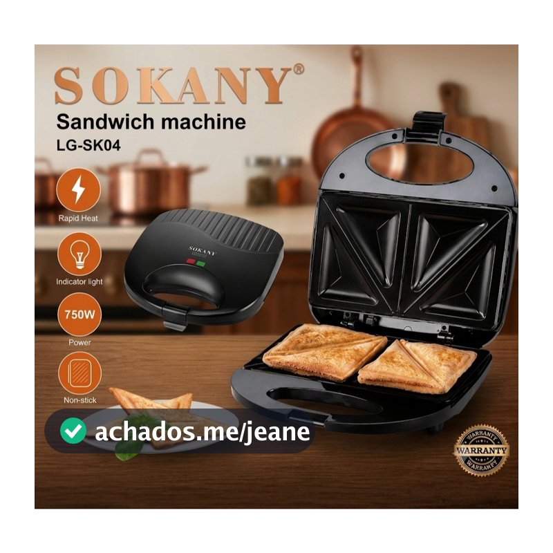 Sanduicheira Elétrica Grill Inox 127v - 750w Para Misto Quente e Lanches