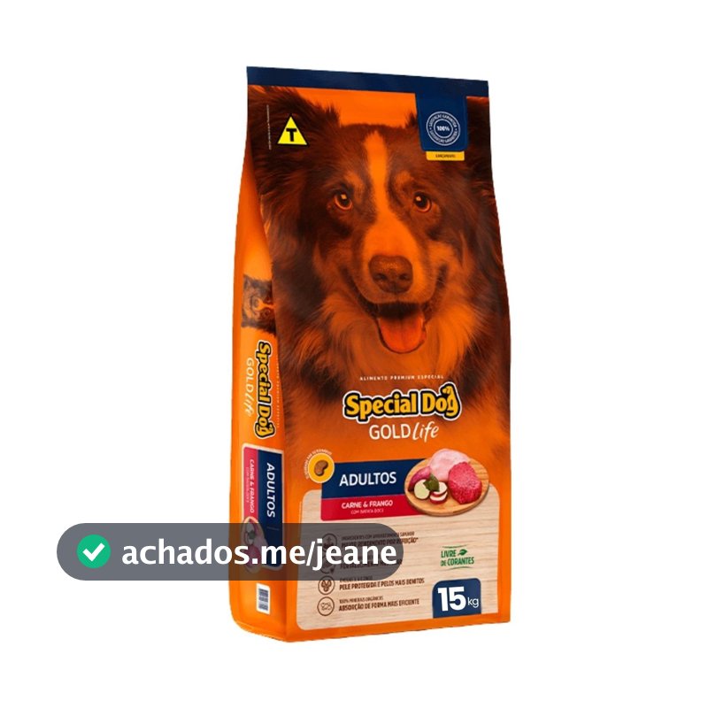 Special Dog Gold Life Adultos Sabor Carne e Frango com Batata-doce - 15Kg 20Kg