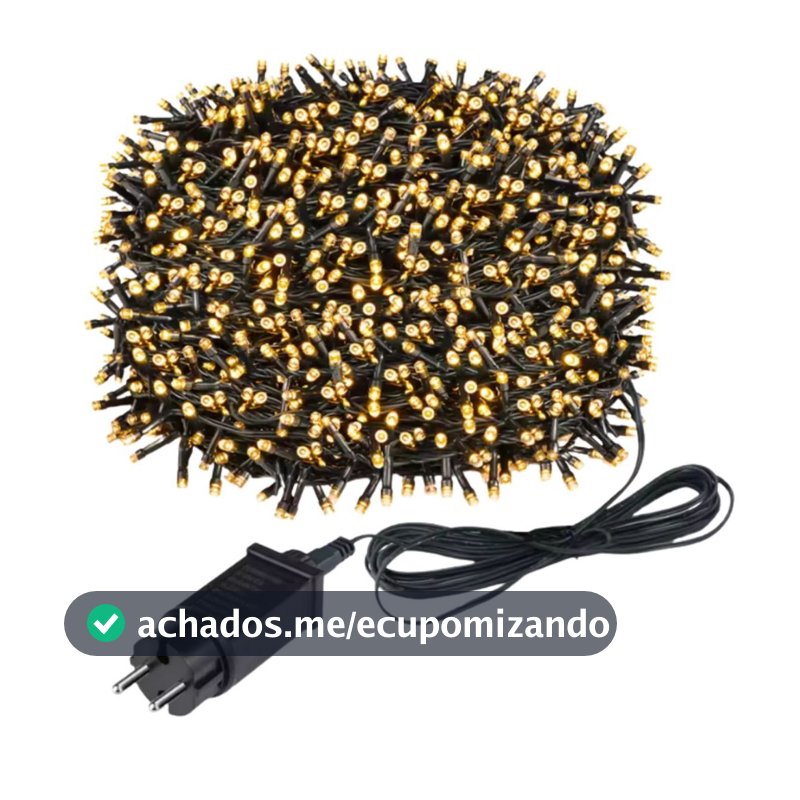 Cordão Led Com Strobo 500 Leds 50Metros Prova D'água Natal Luzes Pisca Pisca amarelo Branco Quente