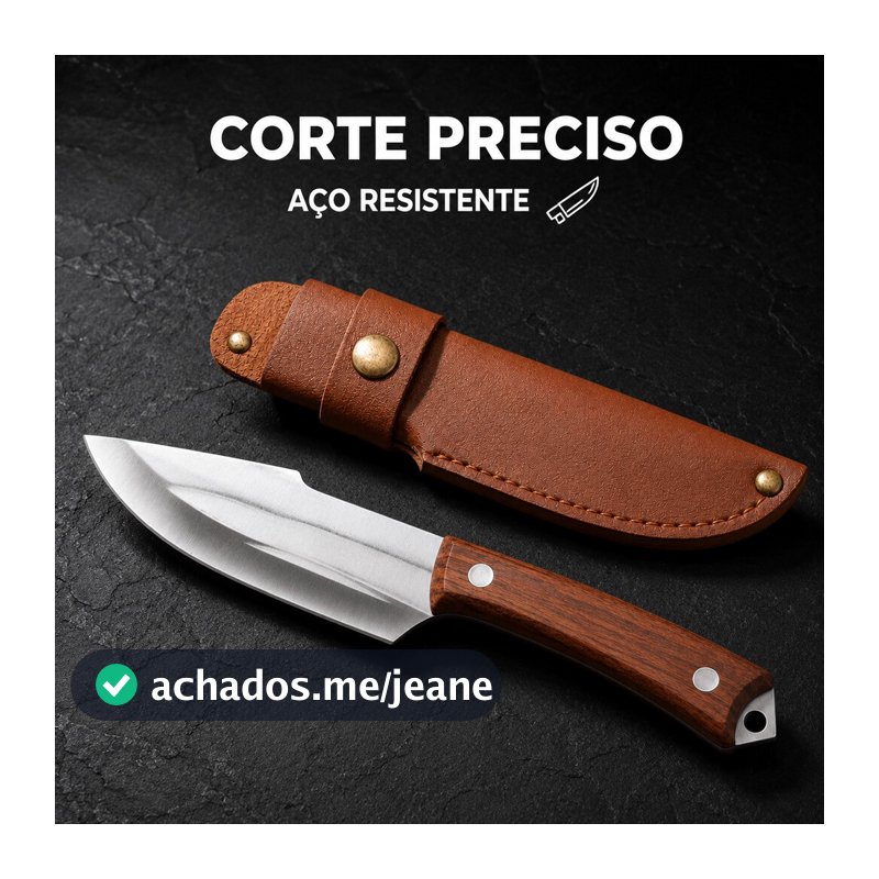Faca Cutelo Forjado Artesanal Rustico Com Bainha Churrasco Desossar Carne Camping Chefe de Cozinha