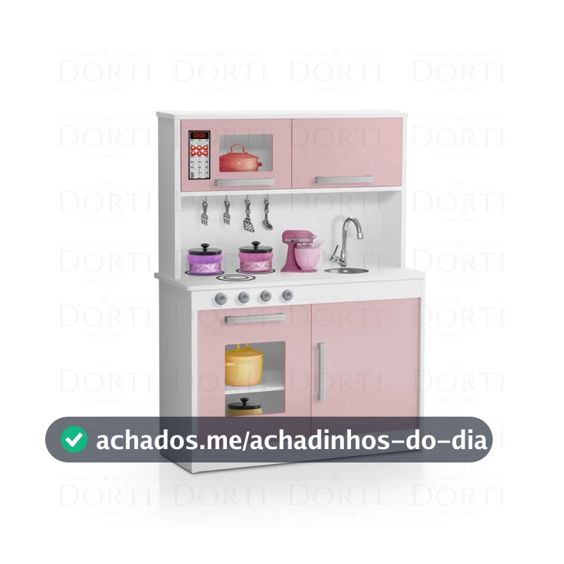 Cozinha Infantil MDF Com Pia Fogão E Armários Decorativos Para Crianças