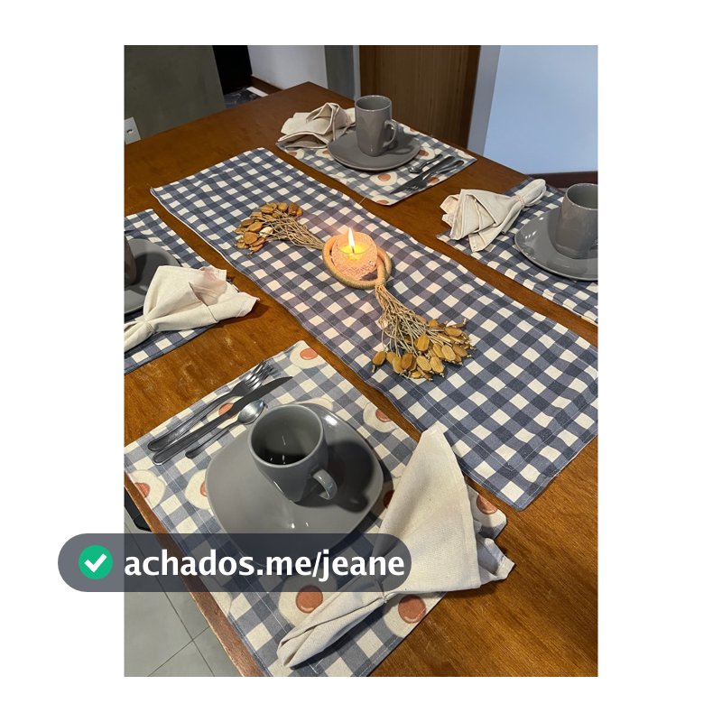 Kit Jogo Americano 2 em 1 Dupla Face Tecido Linho Premium Mesa Posta