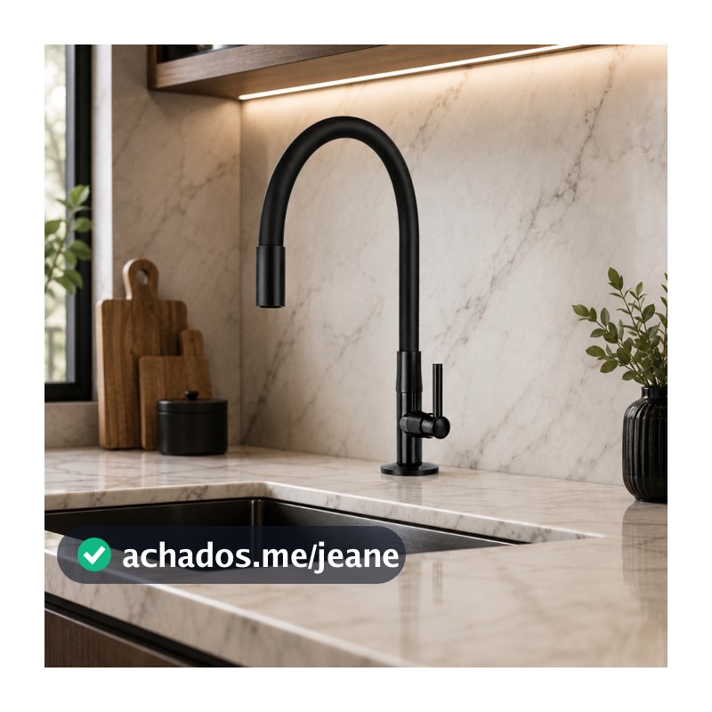 Torneira Luxo SILICONE FLEXÍVEL Preta Fosco Bancada Cozinha Acabamento Premium Flexível 360 Fácil Instalação