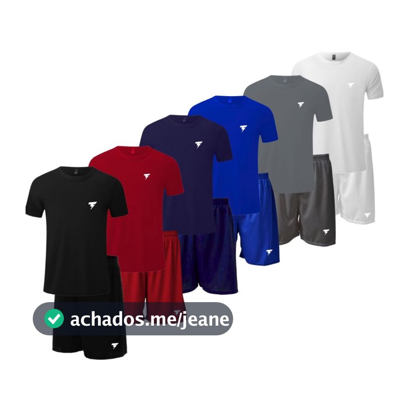 Kit Conjunto Short Bermuda Calçao Esportivo Poliester Masculino Adulto