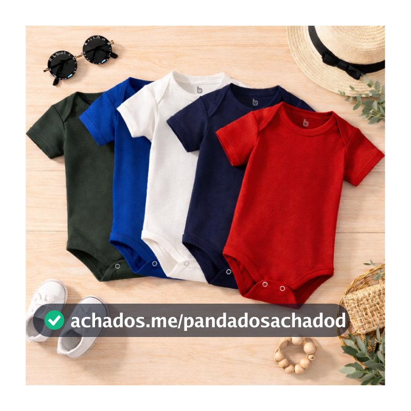 Kit 5 Body de Bebê Menino Enxoval 100% Algodão.