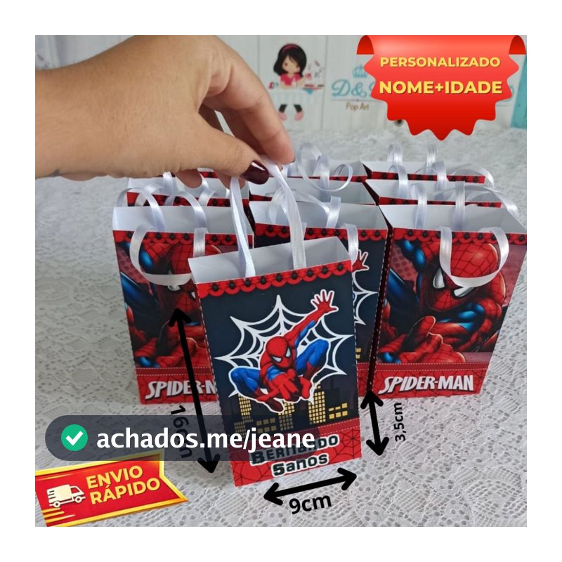 10 Sacolinhas Personalizadas Escolha seu tema / Lembrancinha Festa Infantil / Sacola Surpresa
