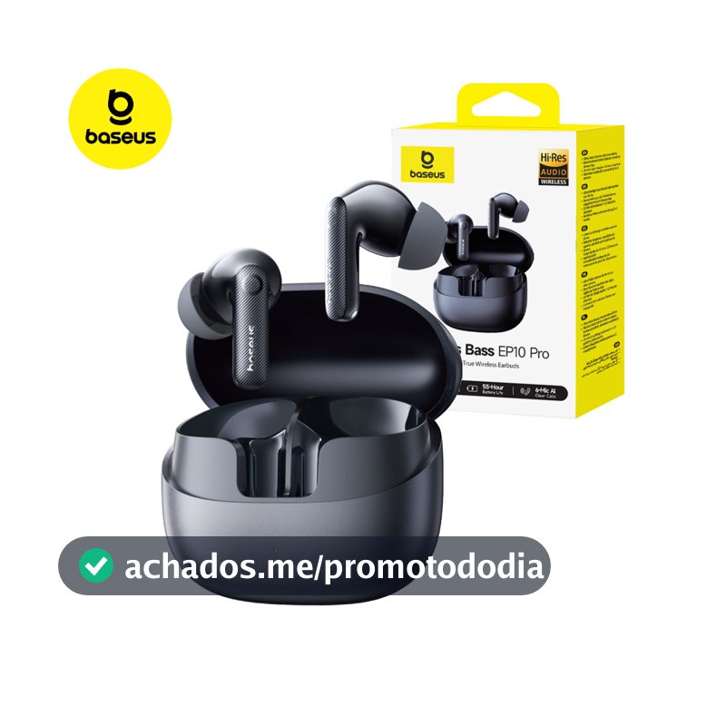 Fone Baseus BP1 Pro Bluetooth com ANC Graves Fortes 55h Bateria IP55 Resistente Suor Confortável