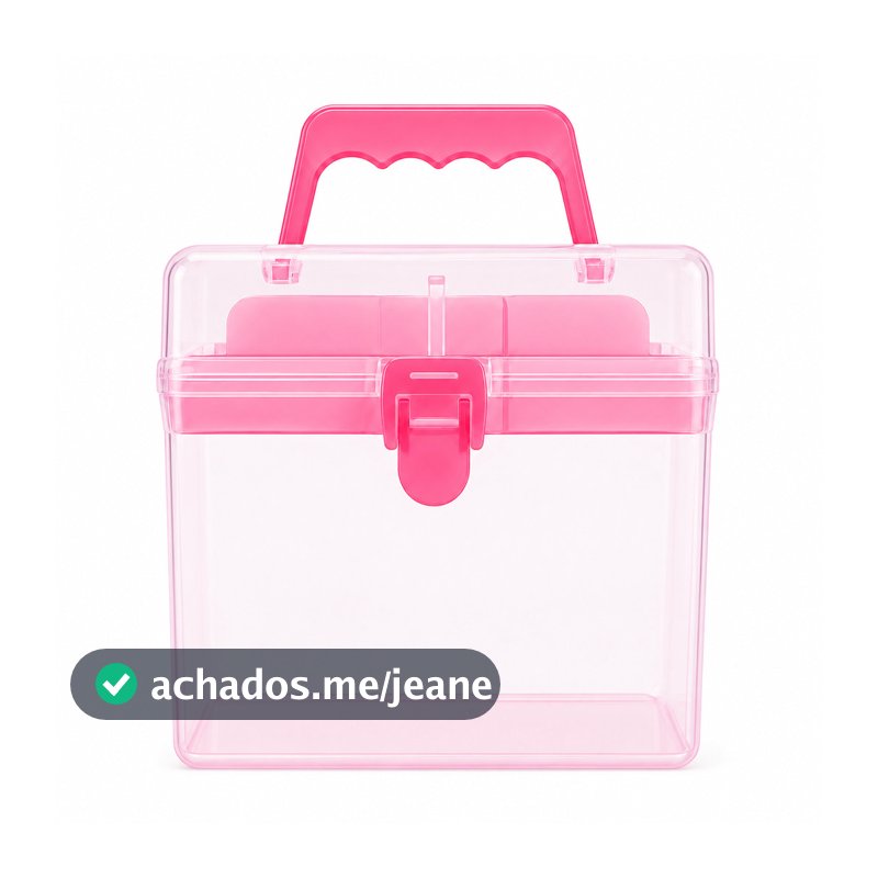 Maleta Organizadora Transparente com Alça para Esmaltes Maquiagem e Acessórios