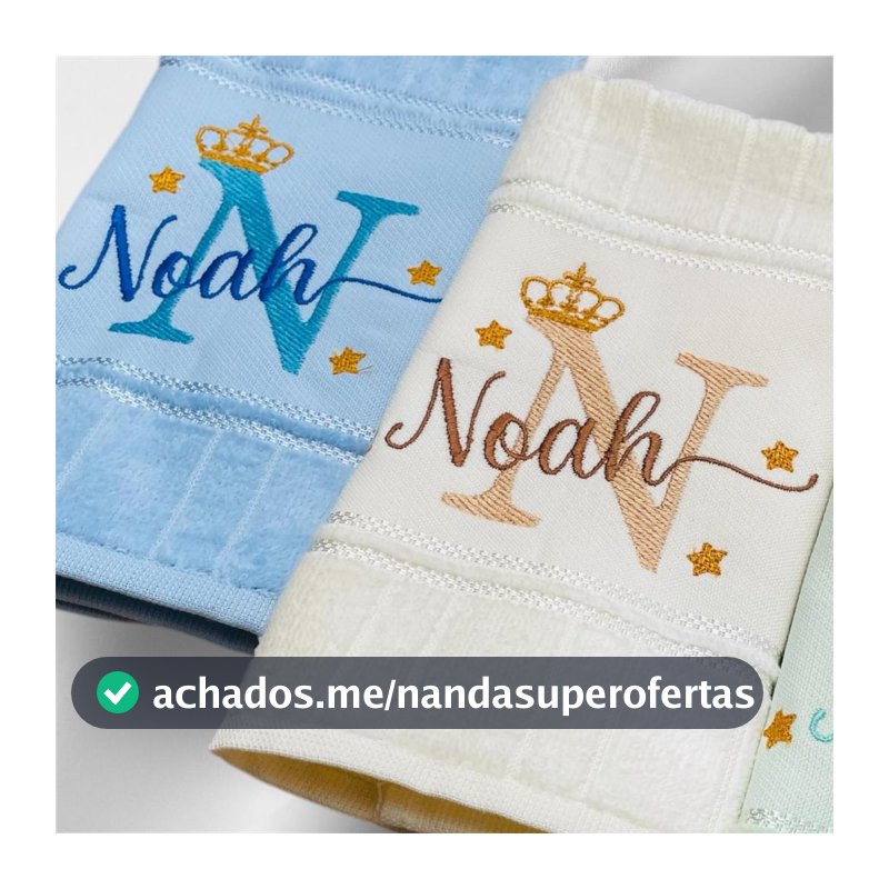 Toalhas Bordada Personalizada Kit com 2 Und Com Nome