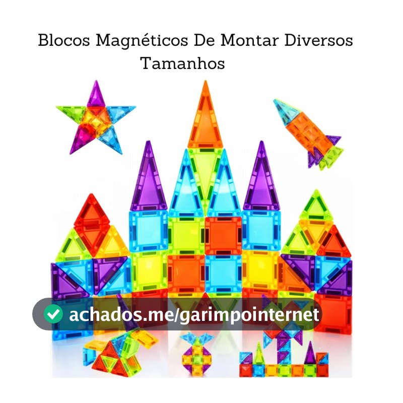 Brinquedo Magnético Blocos De Montar Construção Educativo Infantil 3D Mini