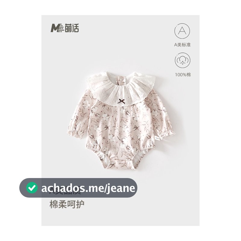 Bebê menina bebê macacão primavera outono estilo bebê triângulo macacão de algodão puro manga comprida macacão doce Outi