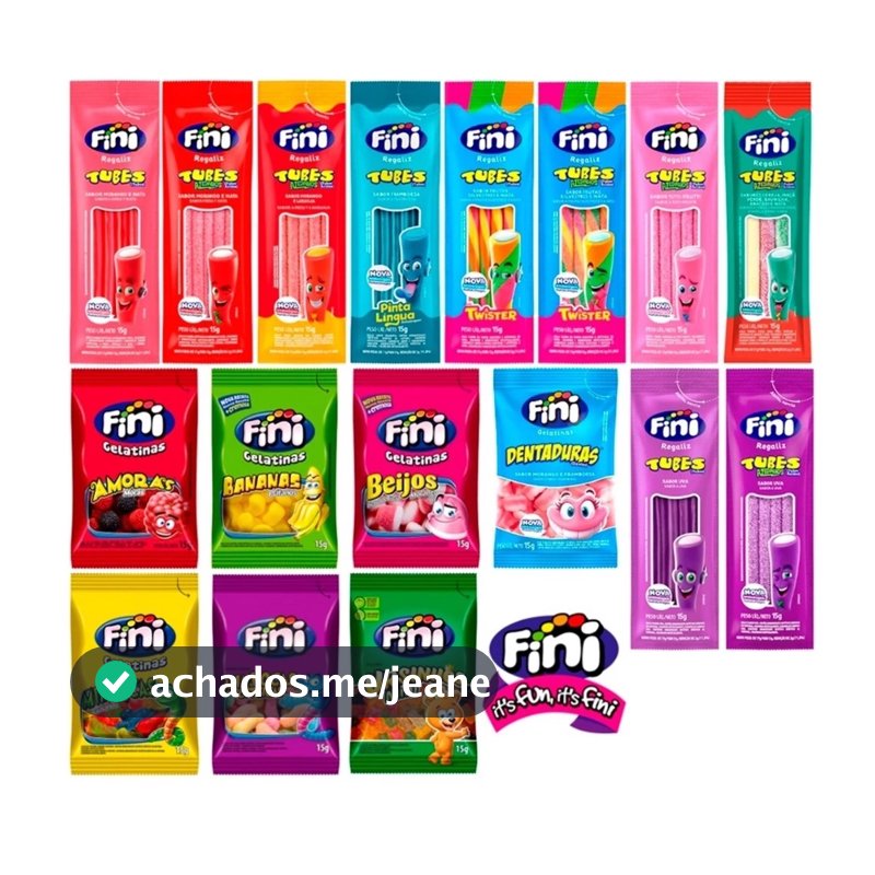 Kit 12 a 60 Pacotes Bala Fini Sabores Variados