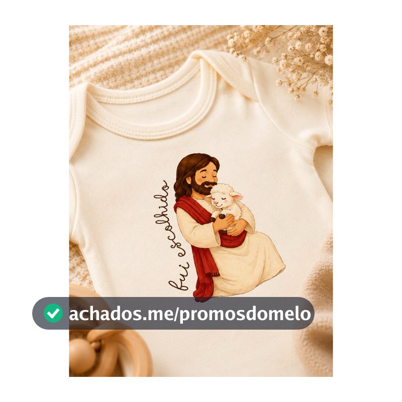 Body Bebê Cristão Fui Escolhido 100% Algodão Suedine Frases Cristãs