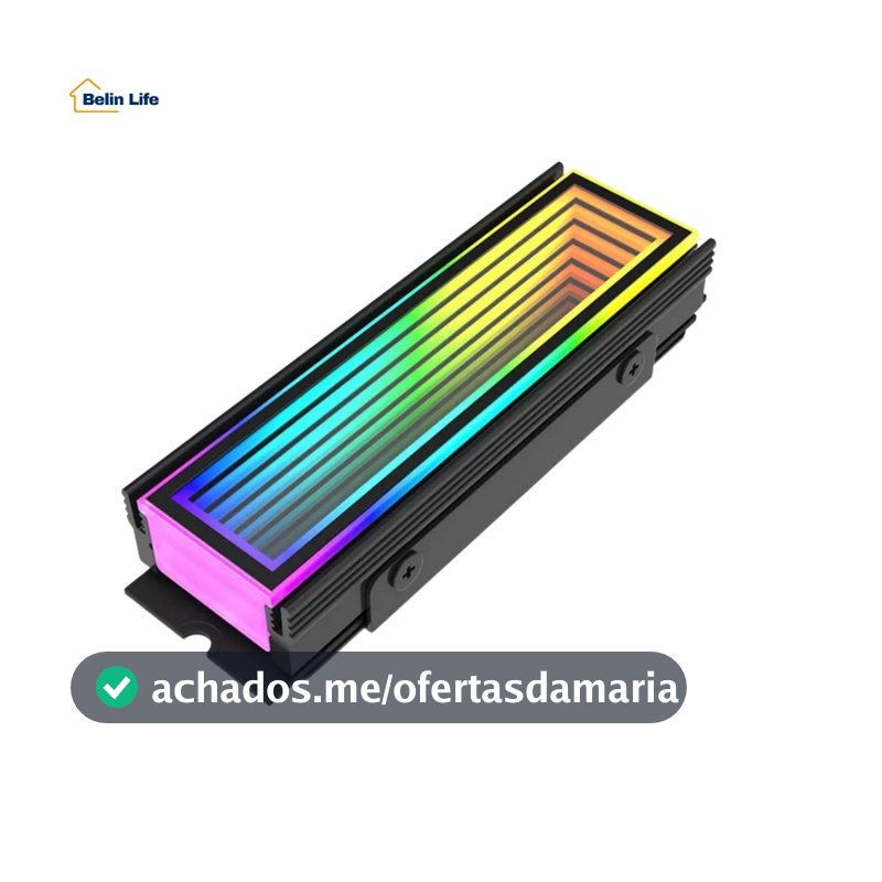 Dissipador SSD M.2 2280 NVMe Delta-CN510 ARGB 5V 3 Pinos Aura Sync