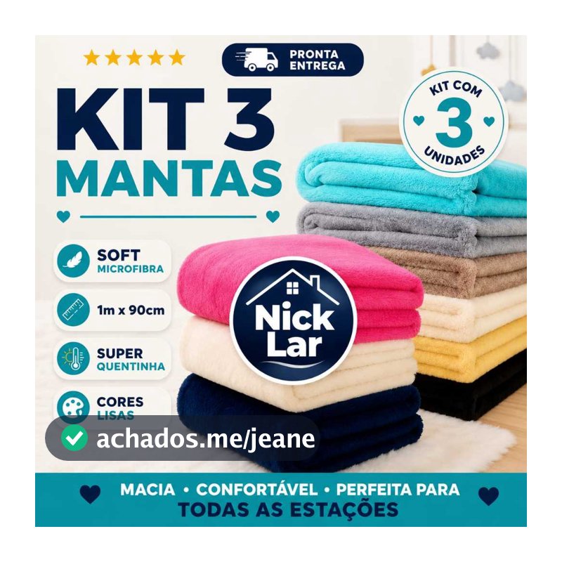 Kit 03 Manta Cobertor para Cachorro Gato Pet Mantinha 100x90cm Peluciada Lavável Microfibra