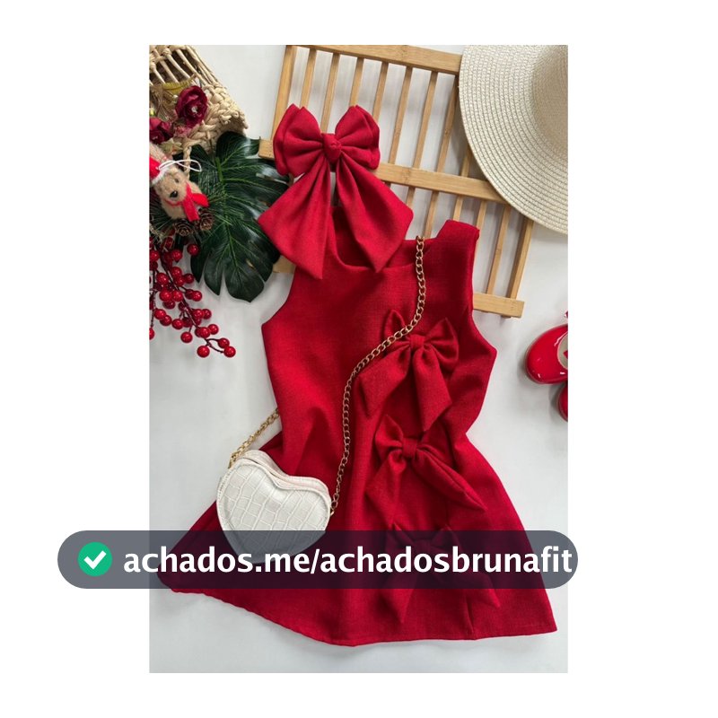 Vestido infantil de linho com laços