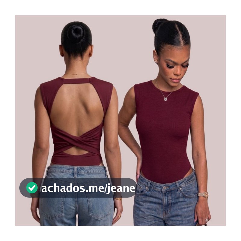 Body Regata Feminino Suplex Premium Basico Costas Abertas Trançado Estilo Gringa Forro Duplo Modelador