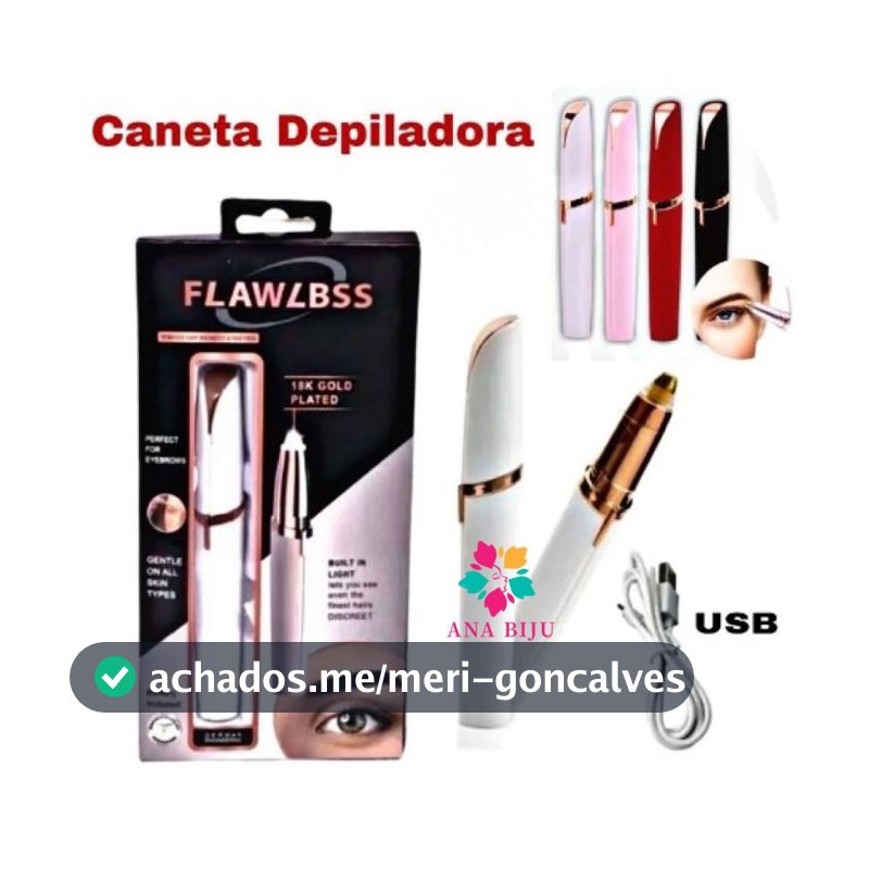 ANA 1108 Caneta Depiladora Para Sobrancelhas,Nariz, Buçu, Elétrica Recarregável USB