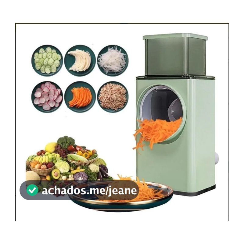Ralador de Queijo Fatiador Legumes Cortador Vegetais Manual 3 em 1 Multiuso Cozinha Giratorio Manivela Multifuncional