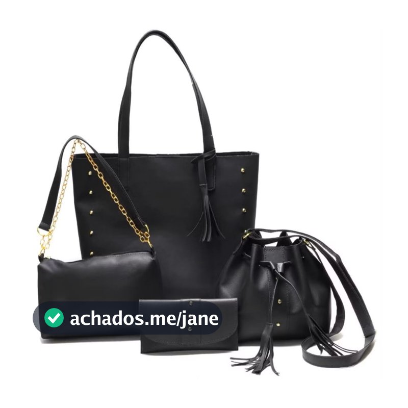 kit 4 bolsa feminina transversal feminina