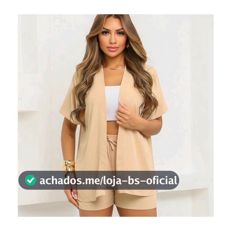 Conjunto KIMONO Feminino 2 peças Blusha e Short Confortavel Verão 2026 Level Tecido DUNA e ESTAMPA DUNA