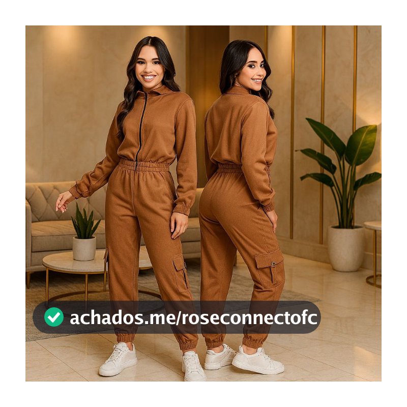 Conjunto Juvenil Feminino Inverno – Jaqueta com Zíper + Calça Cargo – Roupa Menina Estilosa e Confortável