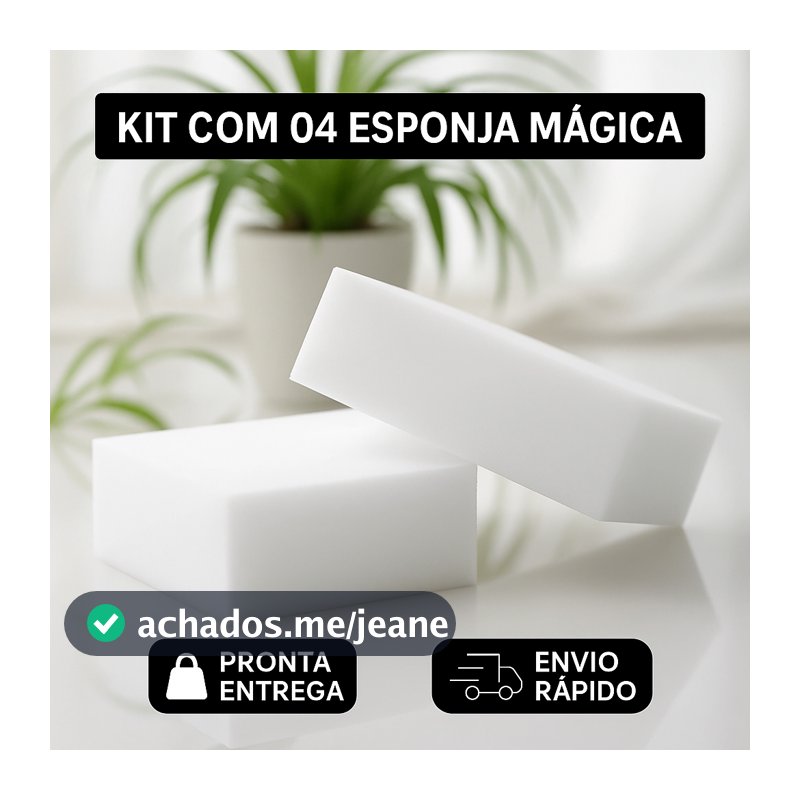 Kit 4 Esponjas Mágicas de Limpeza -Triplo Poder - Eficiência - Riscos em Paredes - Manchas em Inox