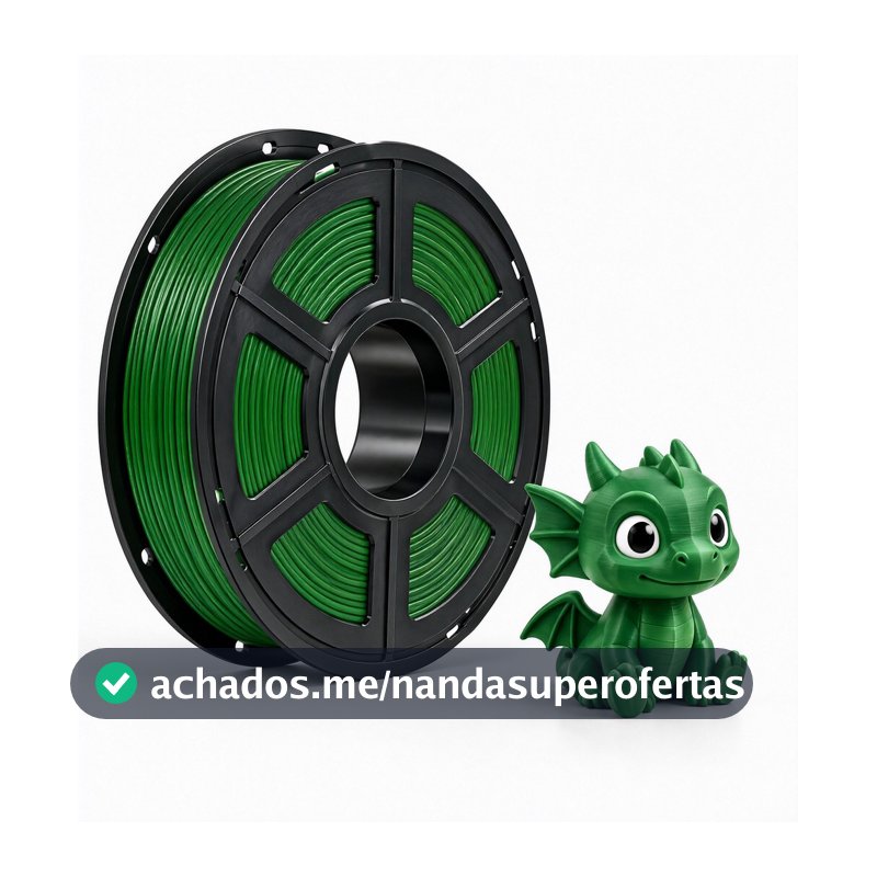 Filamento PETG 1Kg 1.75mm p/ Impressora 3D, Material Profissional c/ Alto Brilho e Resistência