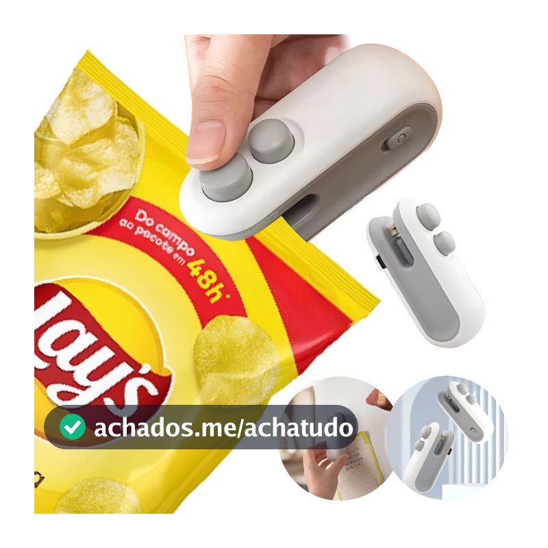 Mini Máquina Seladora Portátil  2 Em 1 Saco Plástico Embalagen Carregamento Usb Elétrica