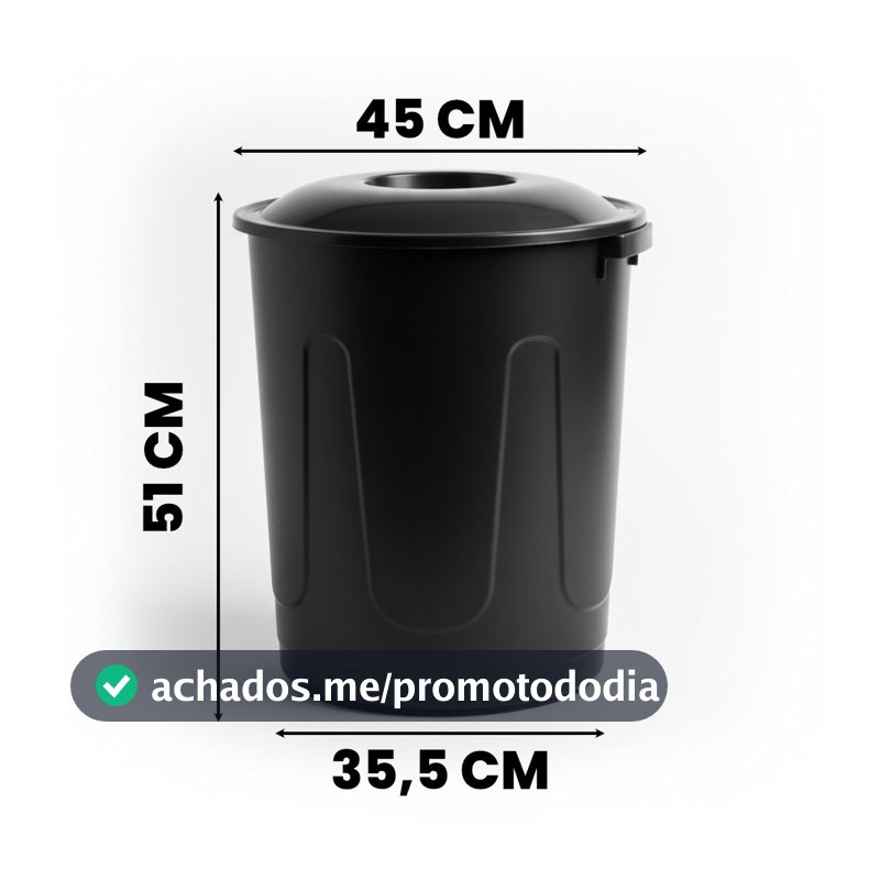Cesto Lixeira Grande 60L Tampa Robusta Funcional Plástico PREMIUM Forte