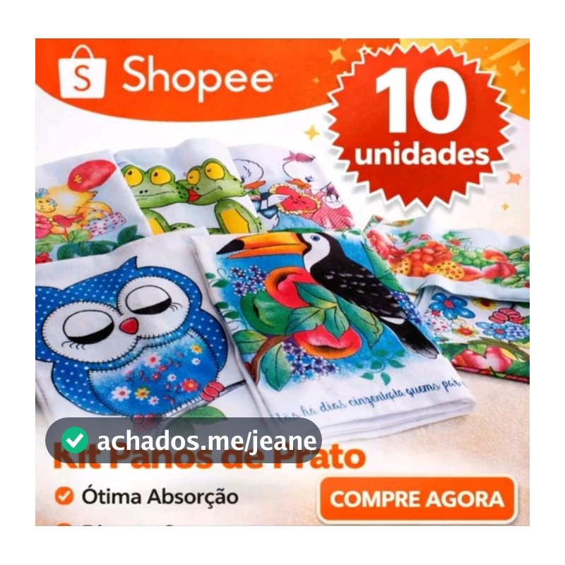 10 Panos de Prato Estampados Atoalhados
