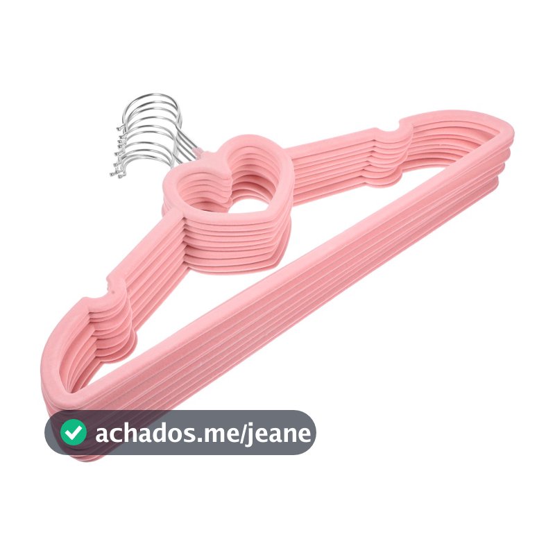 Kit【40】UN Cabide Coração Rosa de Veludo Infantil Ultrafino – Ideal para roupas infantis e de bebê