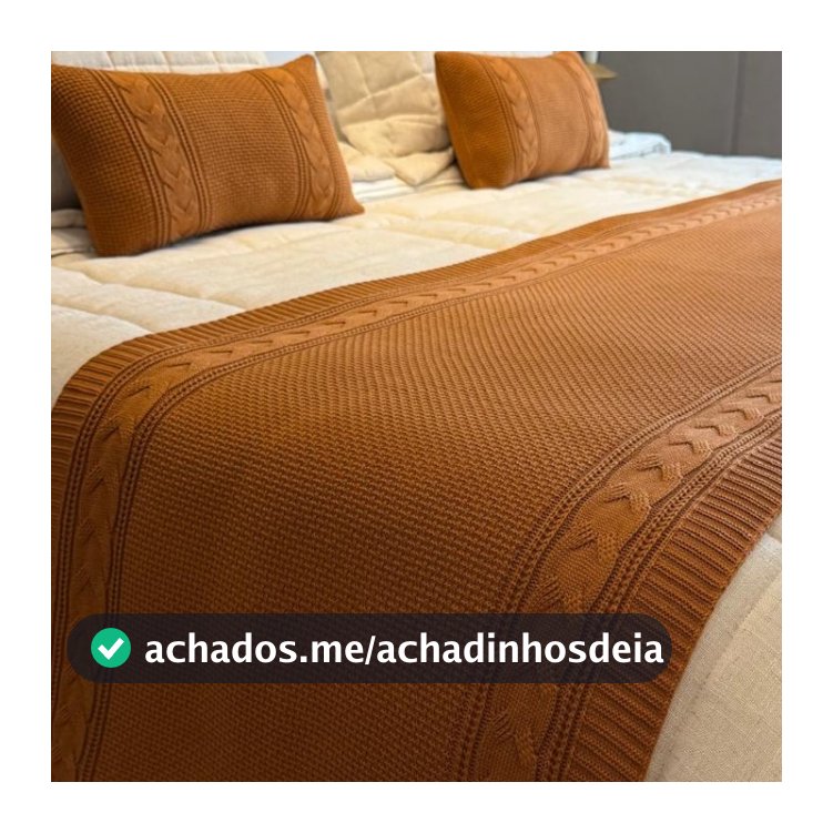 Kit Peseira + 2 Capas Almofada 30x50cm Tricô Premium Toque Macio Alta Durabilidade Sofisticação