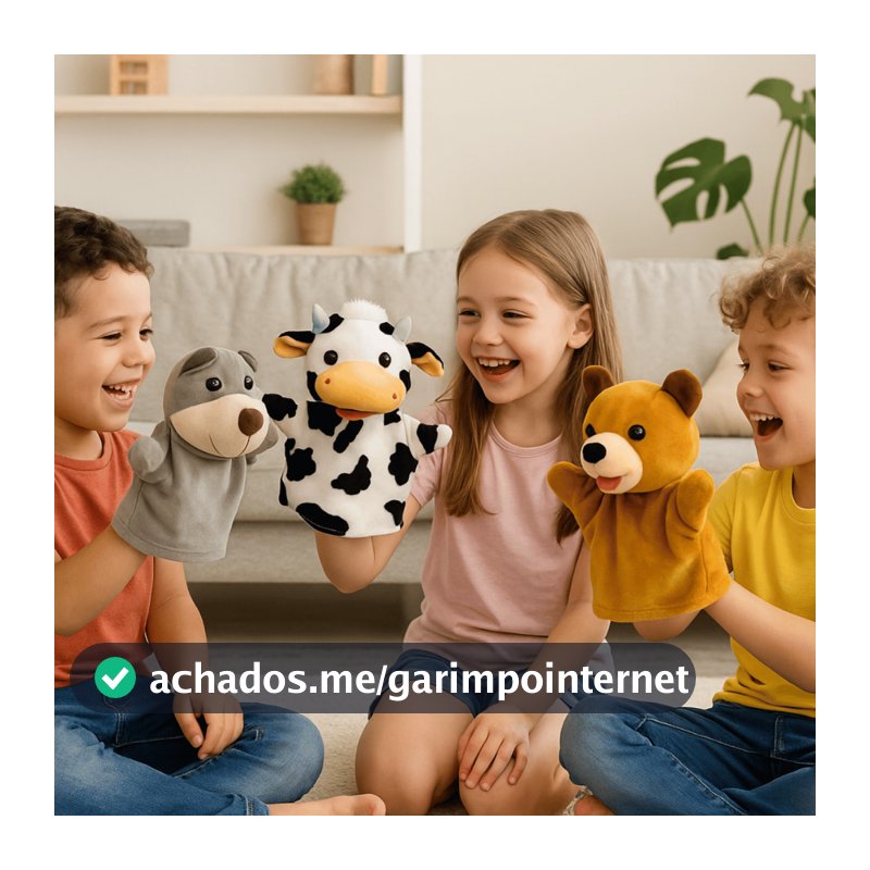 Livro Infantil com Fantoche de Brinquedo Educativo Lúdico Para Crianças Colorido Educativo